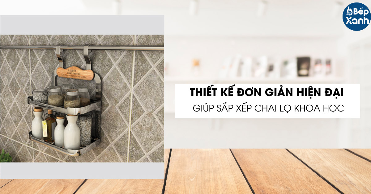 Giá gia vị treo ngoài 2 tầng Eurogold EV28 thiết kế đơn giản