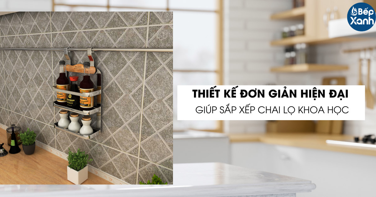 giá gia vị treo ngoài 3 tầng Eurogold EV38 thiết kế đơn giản hiện đại