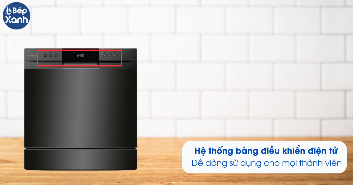 Máy rửa chén Eurosun SMS60E08EB bảng điều khiển điện tử