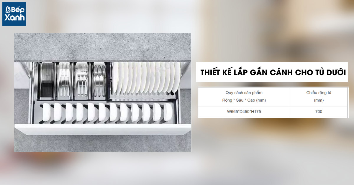 Thiết kế lắp âm giúp tối ưu tủ bếp dưới