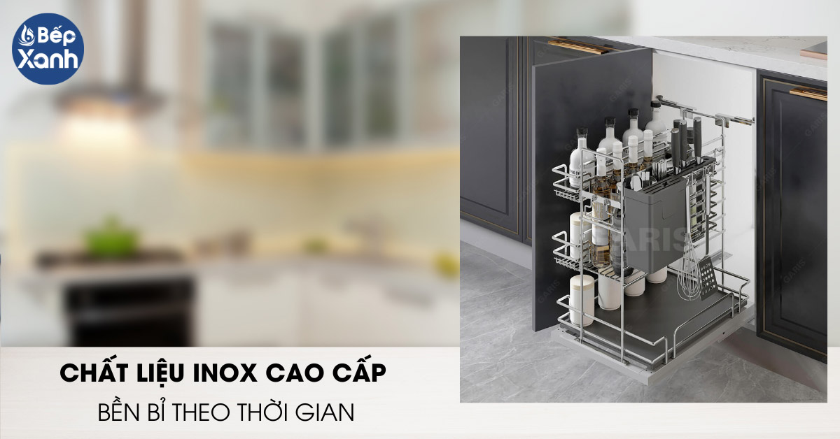 Kệ dao thớt chai lọ Garis MM02.35V chất liệu Inox 304 cao cấp