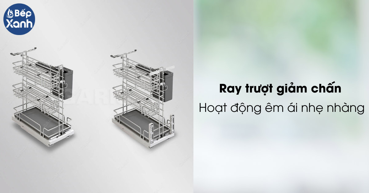 Kệ dao thớt chai lọ Garis MM02.35V ray trượt giảm chấn