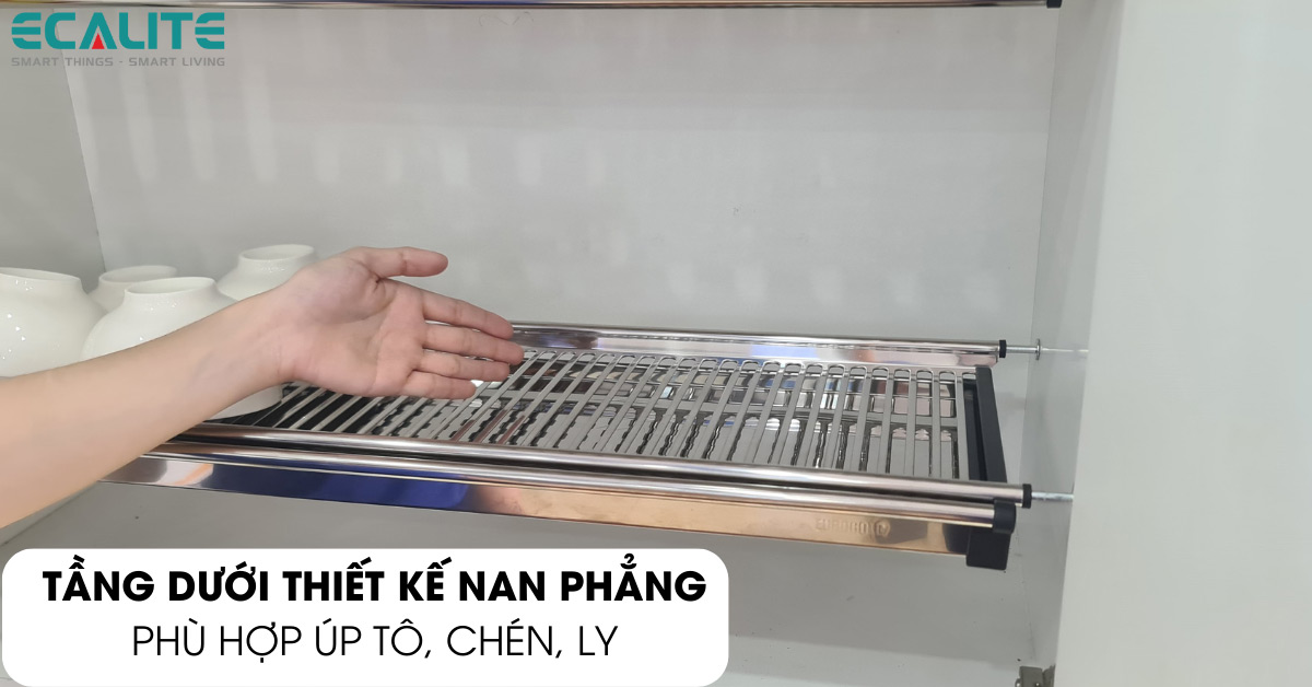 Kệ chén cố định Ecalite EL-BV70H tầng dưới