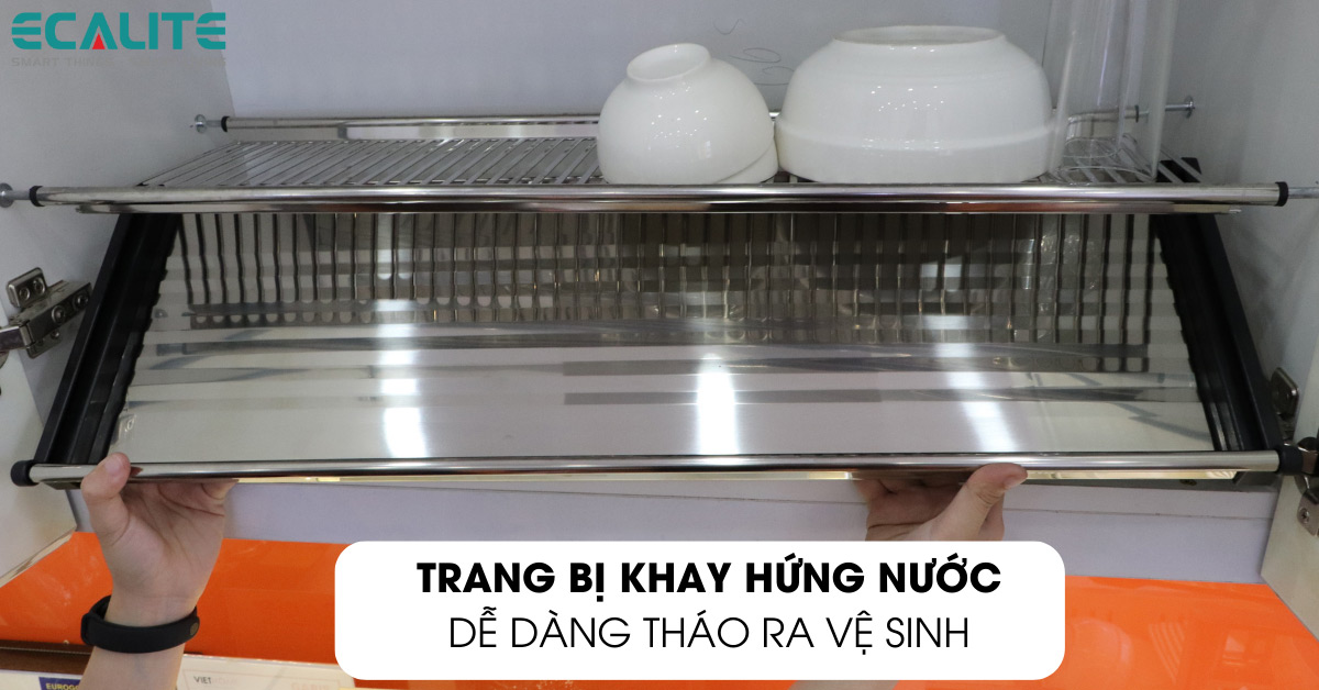 Kệ chén cố định Ecalite EL-BV70H khay hứng nước