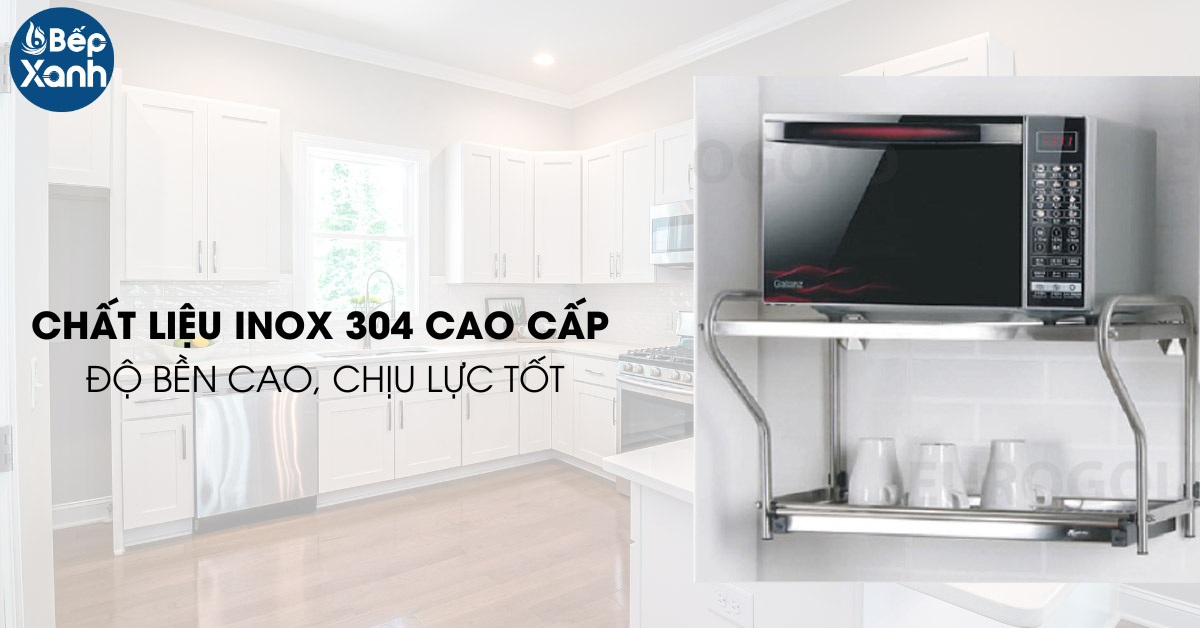 Kệ để lò vi sóng kết hợp đựng ly Eurogold EU0560 chất liệu Inox 304 cao cấp
