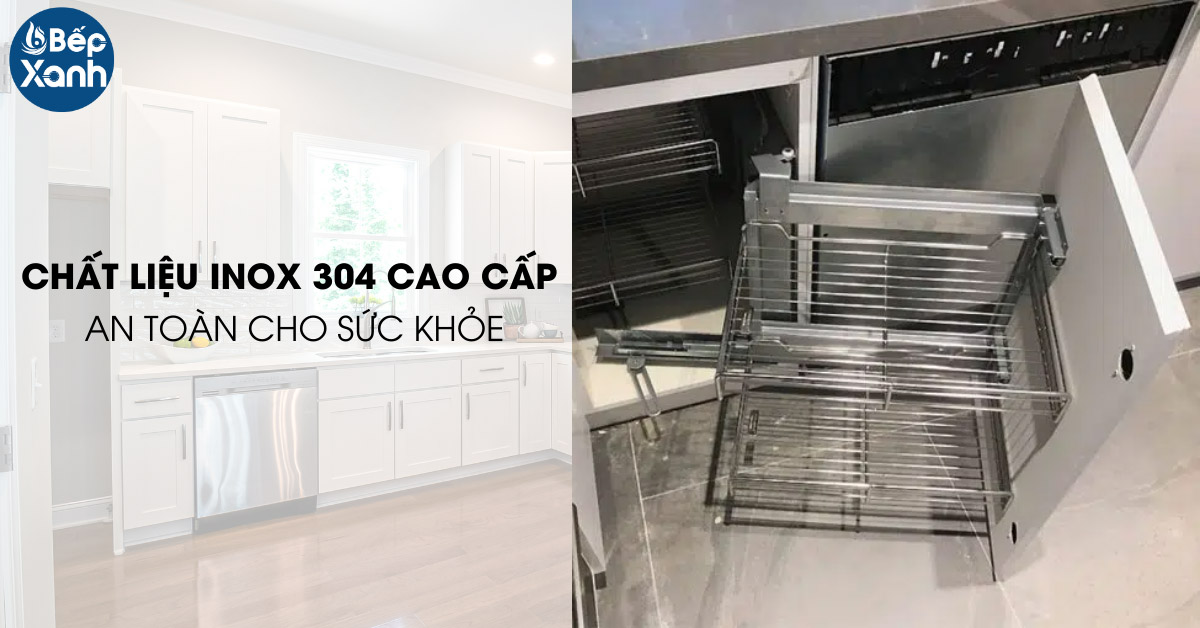 Kệ góc liên hoàn Garis MC02E.45L-R chất liệu Inox 304
