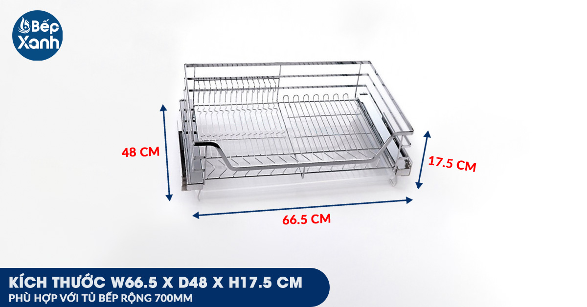 Giá ES16270 có kích thước phù hợp với tủ rộng 700mm