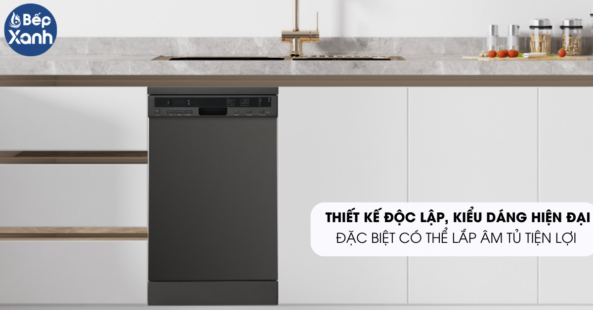 Thiết kế kiểu dáng hiện đại của máy rửa chén Malloca MDW10-BS08FS