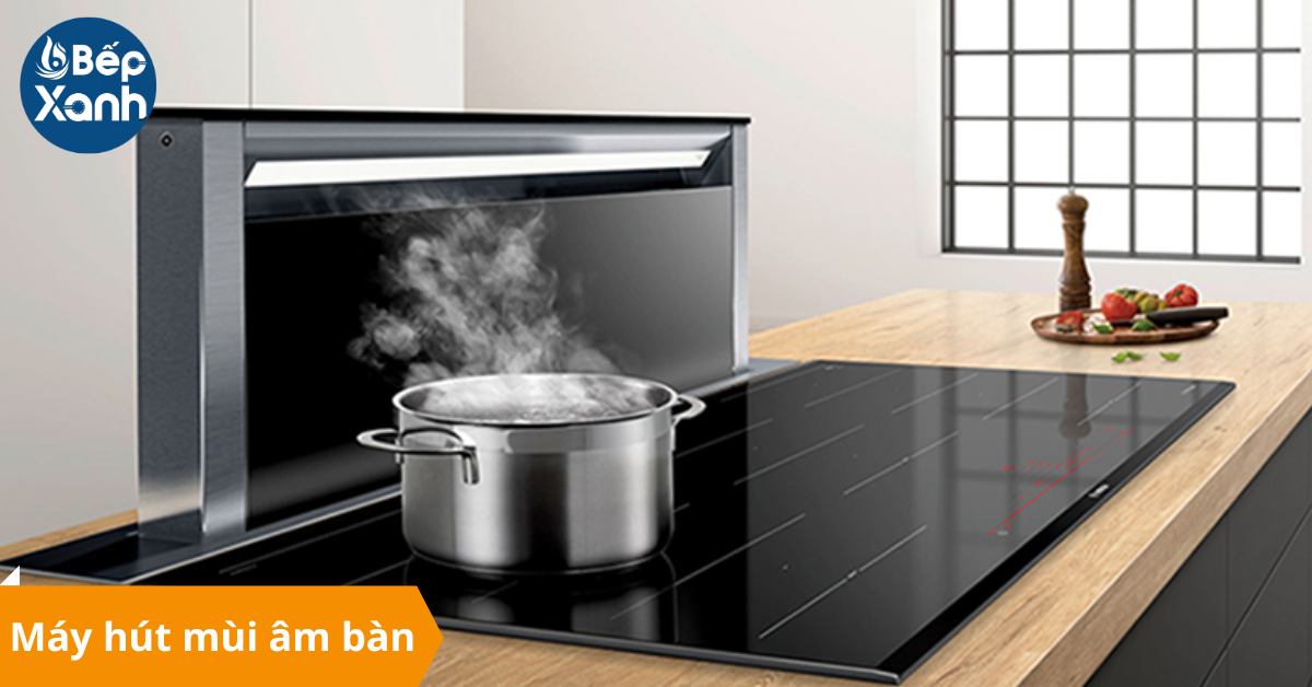 Máy hút mùi âm bàn kết hợp với bếp từ cực sang trọng