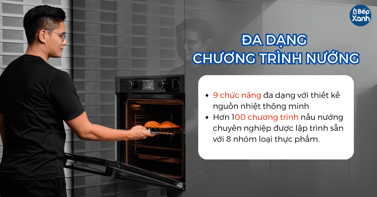 Thoả sức nấu nướng với 9 chức năng 