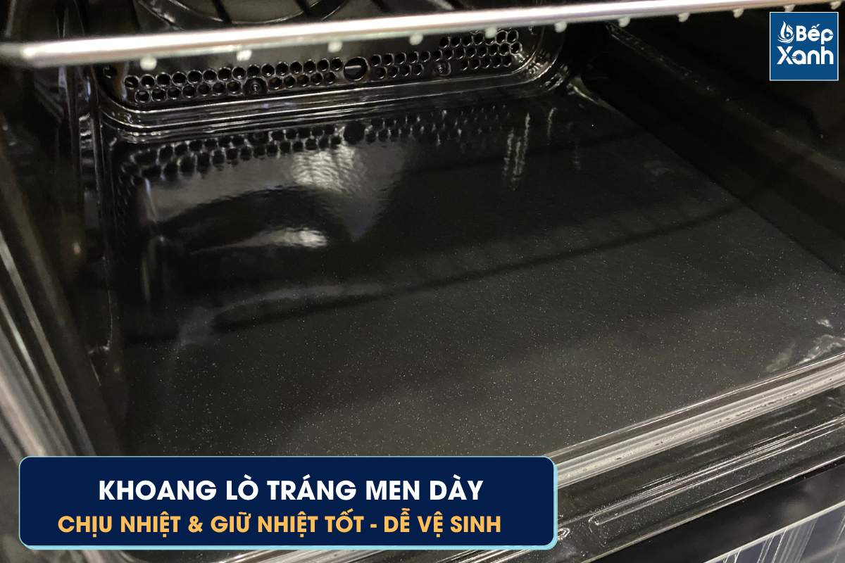 Khoang lò tráng men giúp dễ vệ sinh