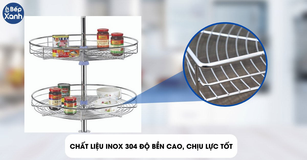 Mâm xoay góc mở 4/4 Garis GS07.70E chất liệu inox 304 cao cấp