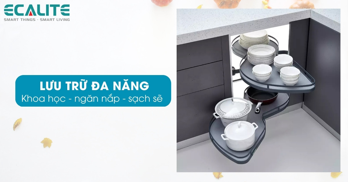 Khả năng lưu trữ thông minh của mâm xoay góc Ecalite EL-NST900L