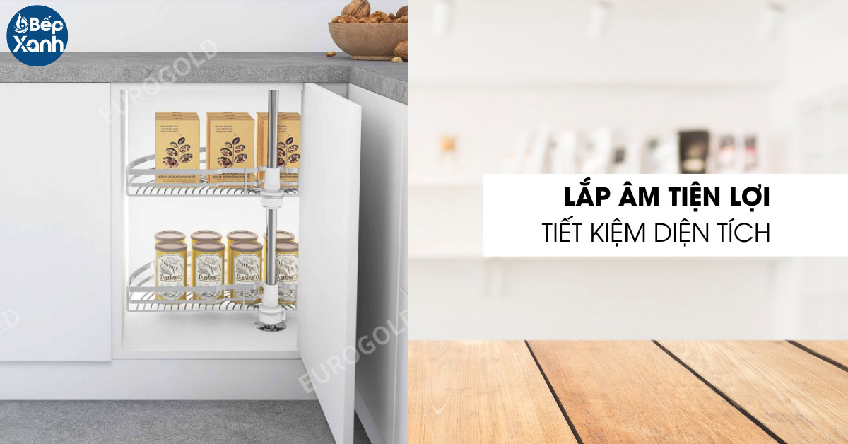 Mâm xoay nan mở 1/2 Eurogold EP180A lắp âm tiện lợi
