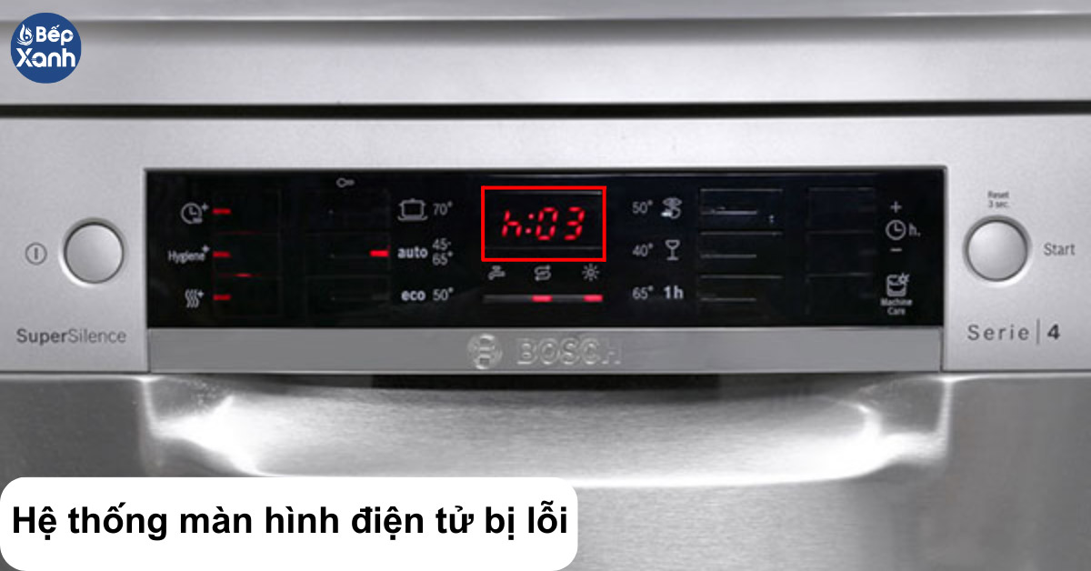 Máy rửa chén bị đọng nước do màn hình bị lỗi