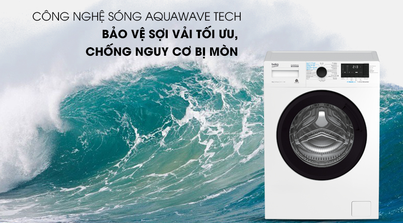 Máy giặt Beko Inverter 8 kg WCV8612XB0ST-Bảo vệ sợi vải tối ưu cùng công nghệ sóng Aquawave Tech