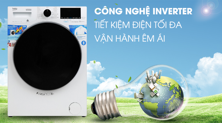 Inverter - Máy giặt Beko Inverter 8 kg WCV8649XWST