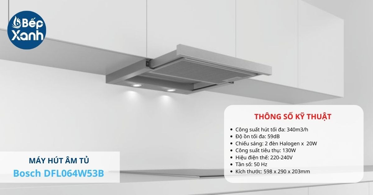 Máy hút mùi âm tủ Bosch DFL064W53B