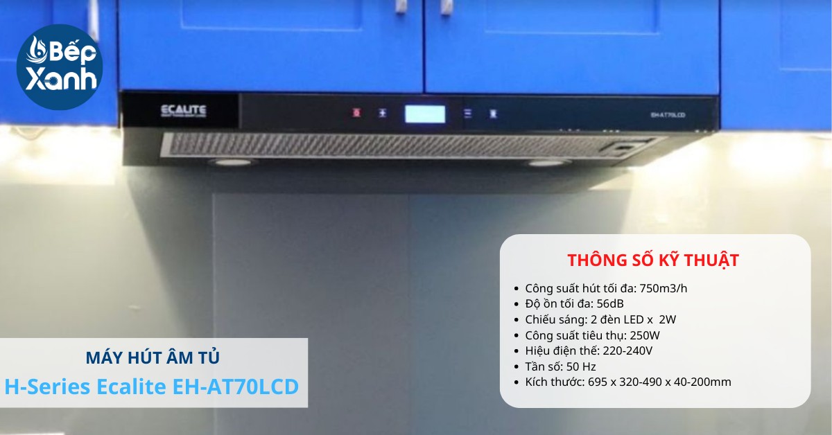 Ecalite EH-AT70LCD thiết kế âm tủ nhỏ gọn