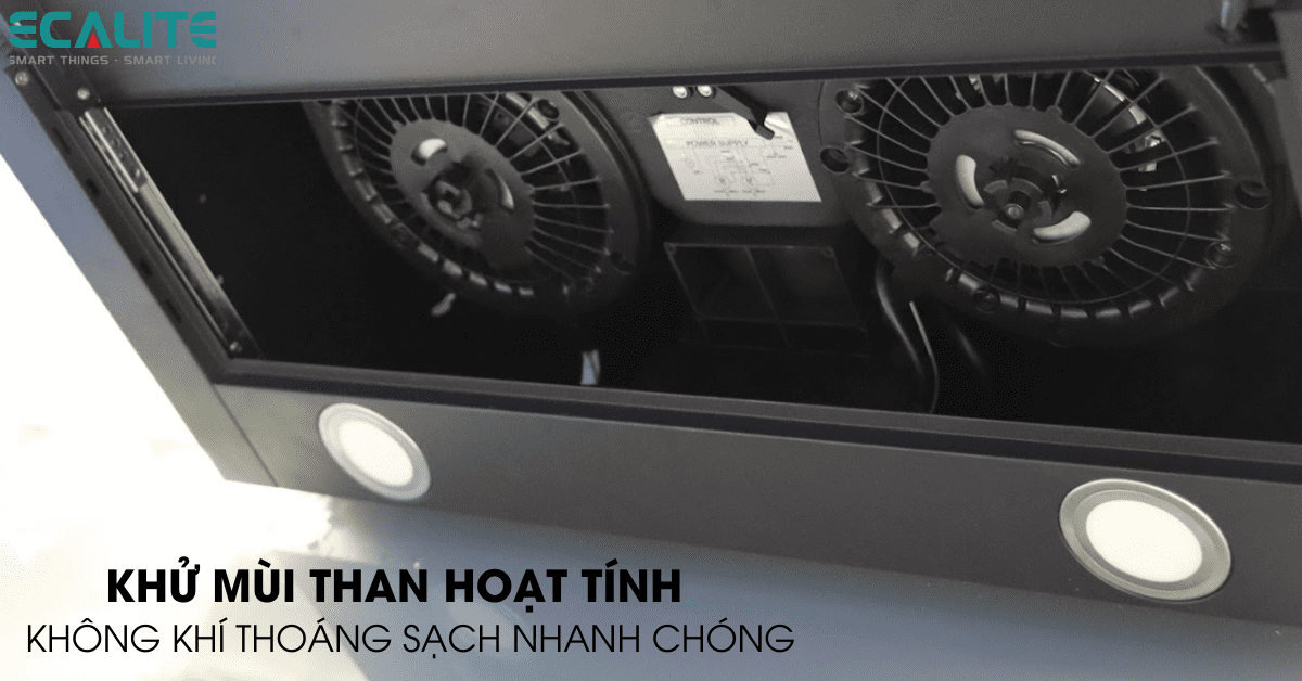 Khử mùi bằng hệ thống than hoạt tính.