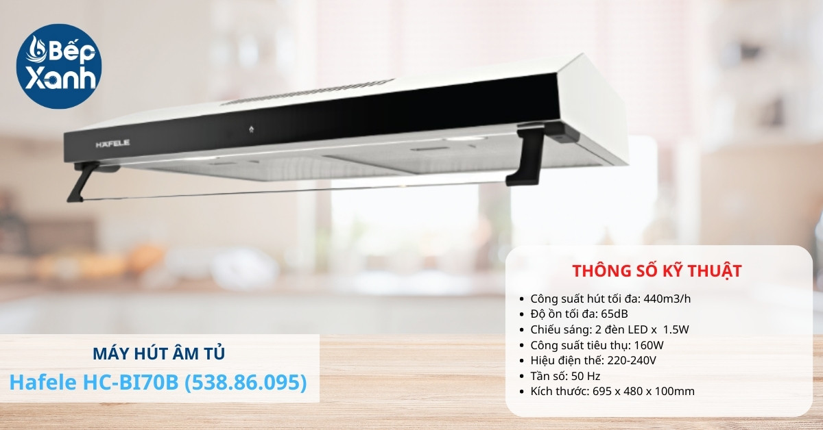 Chất liệu inox kết hợp kính gom khói mùi hiệu quả