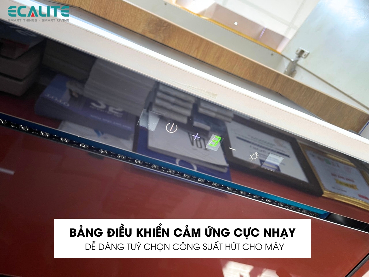 Máy hút mùi âm tủ Hidden Stylish Ecalite EHB-700LUX bảng điều khiển cảm ứng