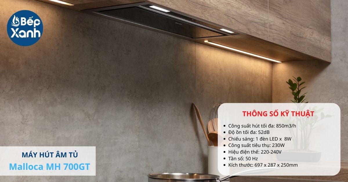 máy hút mùi 70cm âm tủ Malloca MH 700GT