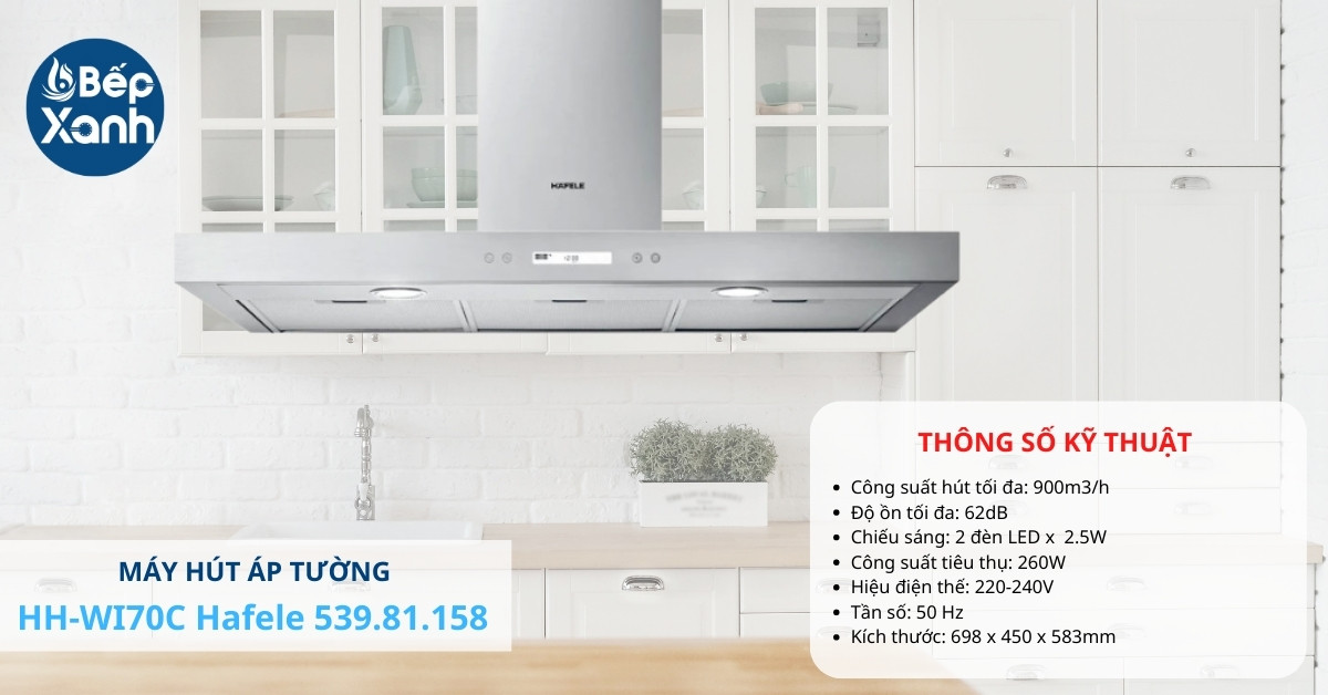 Hút mùi 70cm Hafele dạng áp tường nổi bật