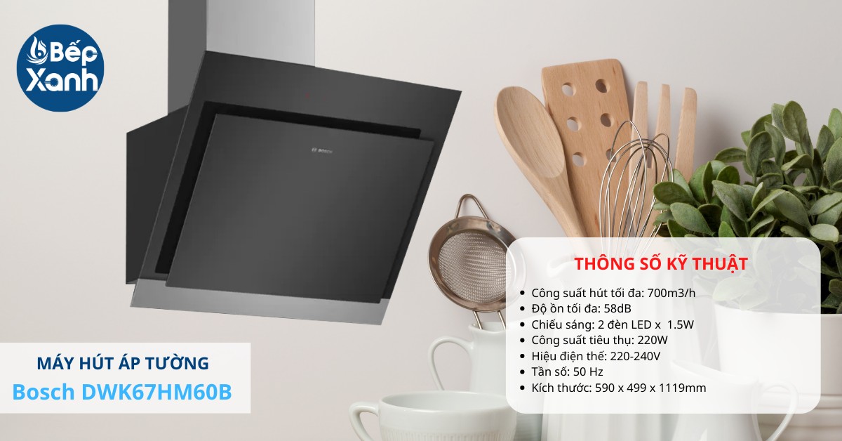 Kiểu dáng vát nghiêng sang trọng của Bosch DWK67HM60B