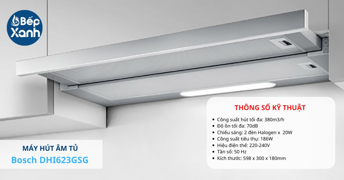 Máy hút mùi âm tủ Bosch DHI623GSG
