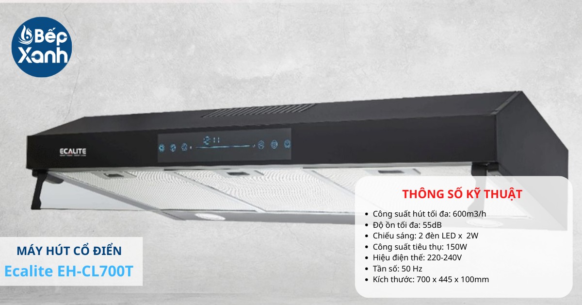 Máy hút mùi cổ điển Malloca điều khiển cử chỉ thông minh