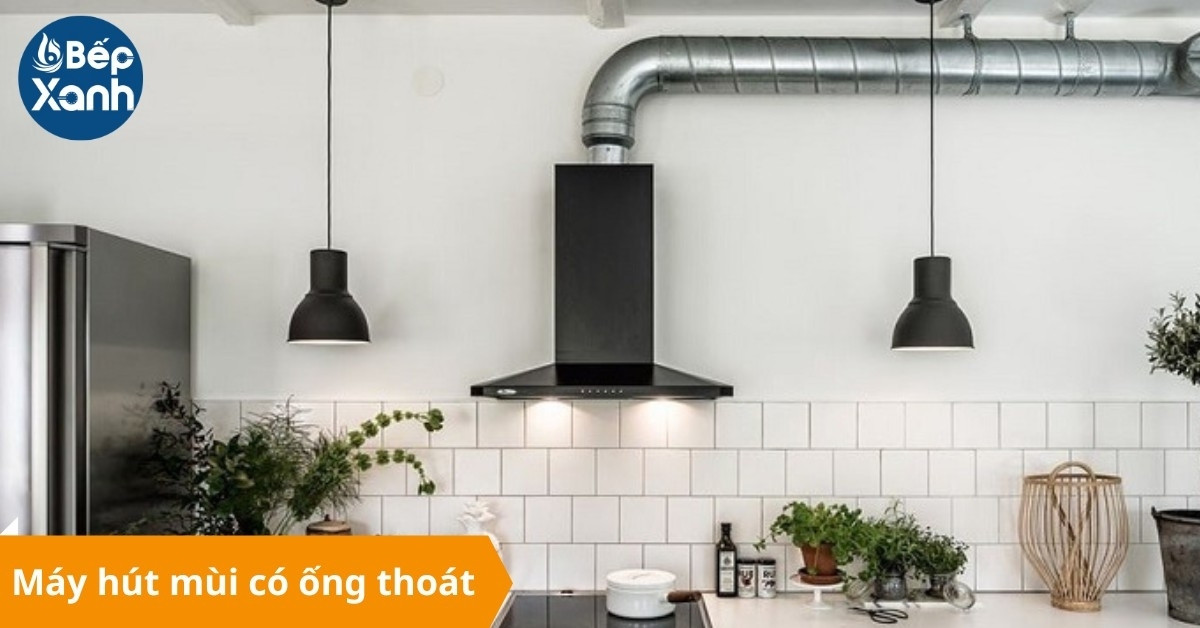 Các bộ phận máy hút mùi có ống thoát khí
