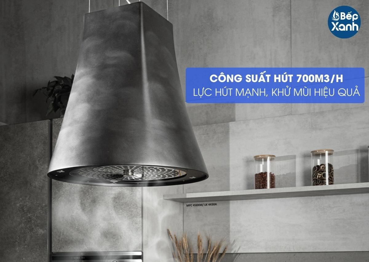 Máy khử mùi Malloca có công suất hút 700m3/h