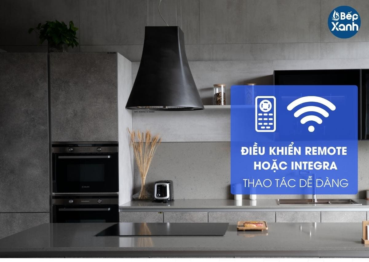 Máy hút mùi treo đảo Malloca Adel P3810 điều khiển từ xa hoặc Integra
