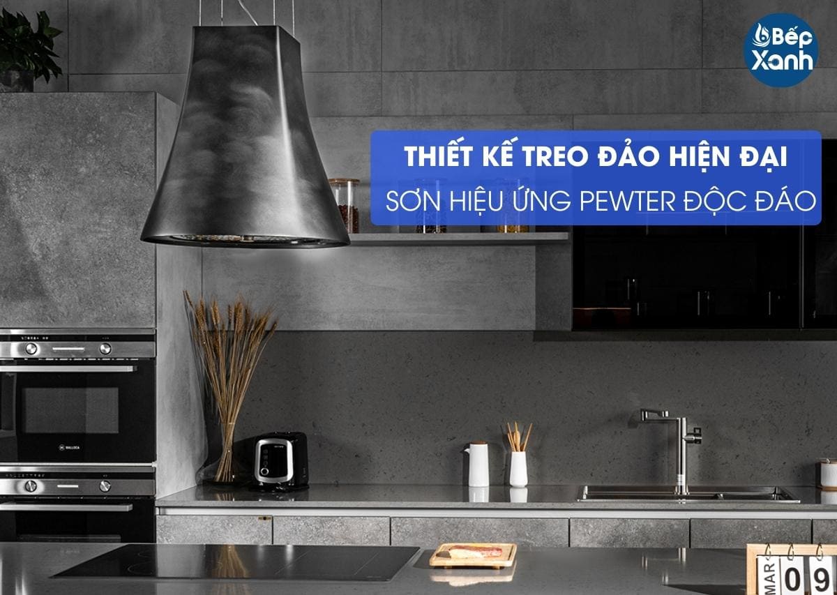 Thiết kế treo đảo của máy hút mùi Malloca Adel P3810