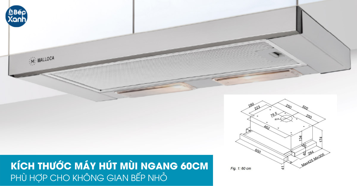 Máy hút mùi ngang 60cm