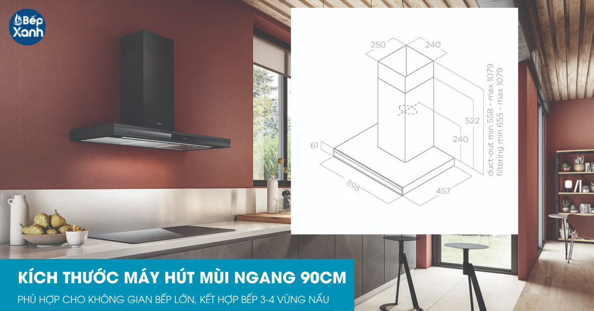Máy hút mùi ngang 90cm