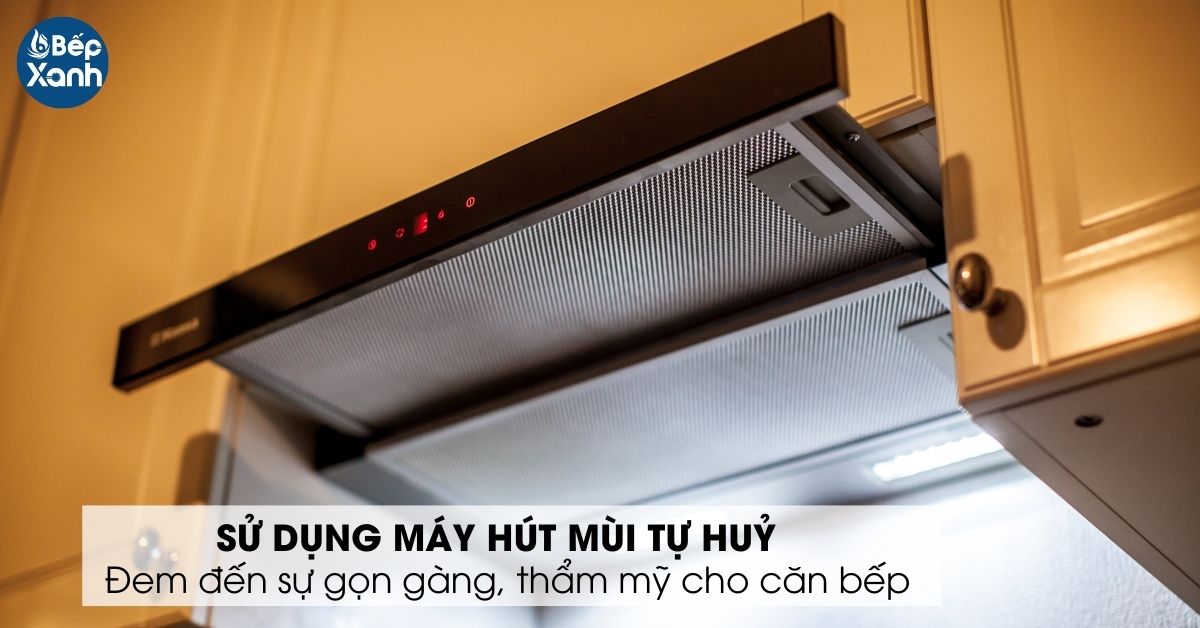 máy hút mùi than hoạt tính giúp bếp gọn gàng
