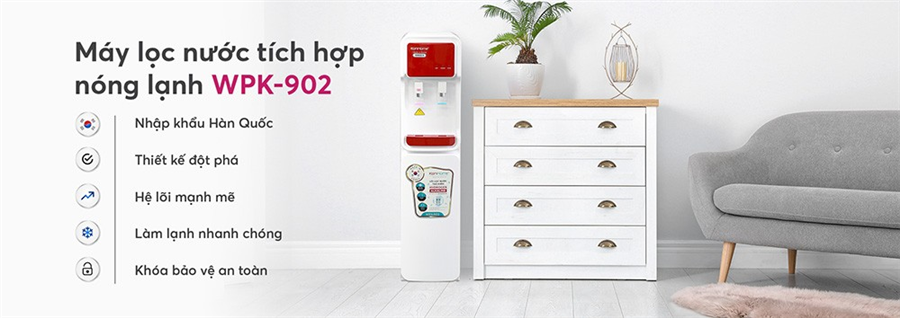 Máy lọc nước Korihome WPK-902 tích hợp nóng lạnh