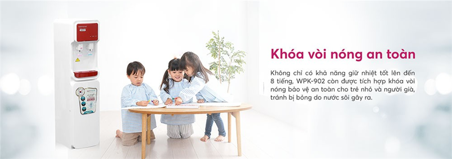 Máy lọc nước Korihome WPK-902 được trang bị khóa an toàn