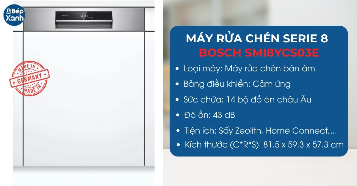Thông số máy rửa bát Bosch SMI8YCS03E