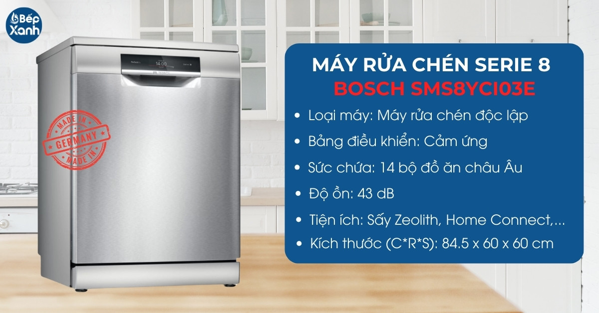 Thông số máy rửa bát Bosch SMS8YCI03E