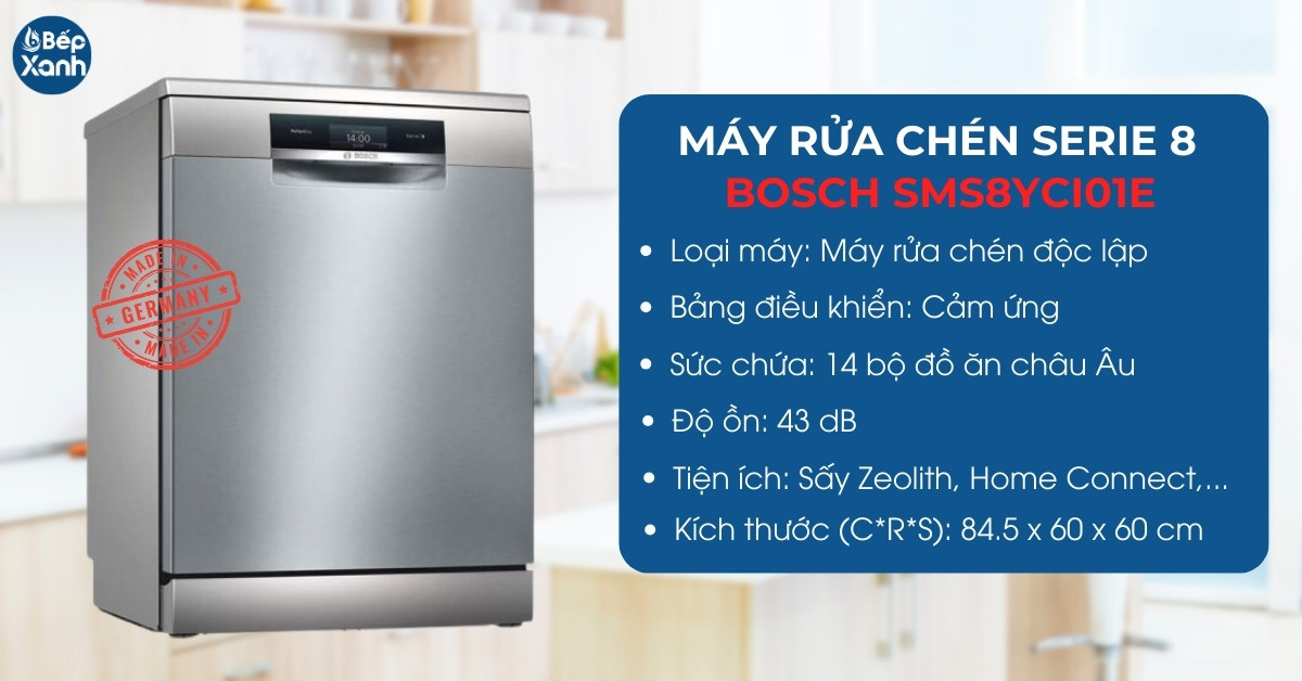 Thông số máy rửa bát Bosch SMS8YCI01E