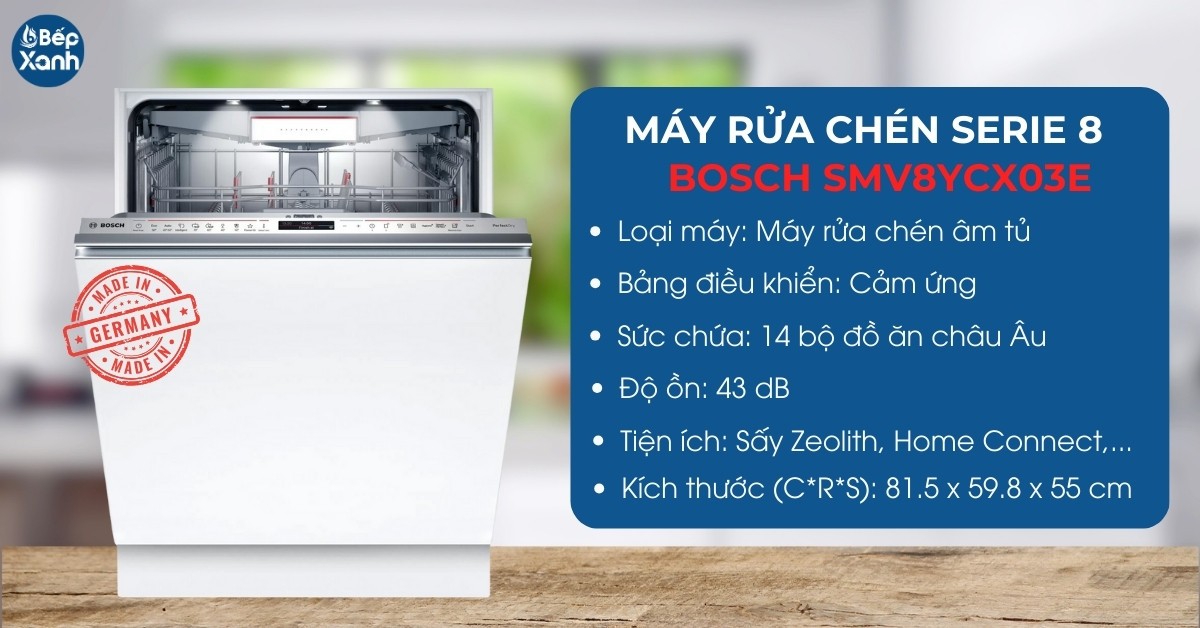 Thông số máy rửa bát Bosch SMV8YCX03E