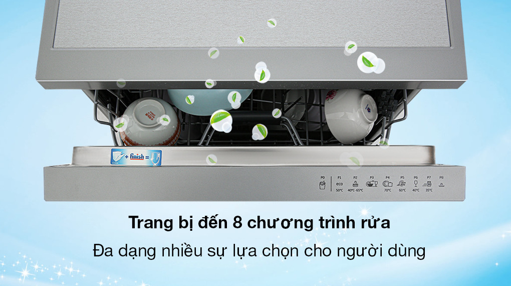 Máy rửa bát độc lập có sấy Beko DFN28424X - Trang bị đến 8 chương trình đa dạng sự lựa chọn cho người dùng 