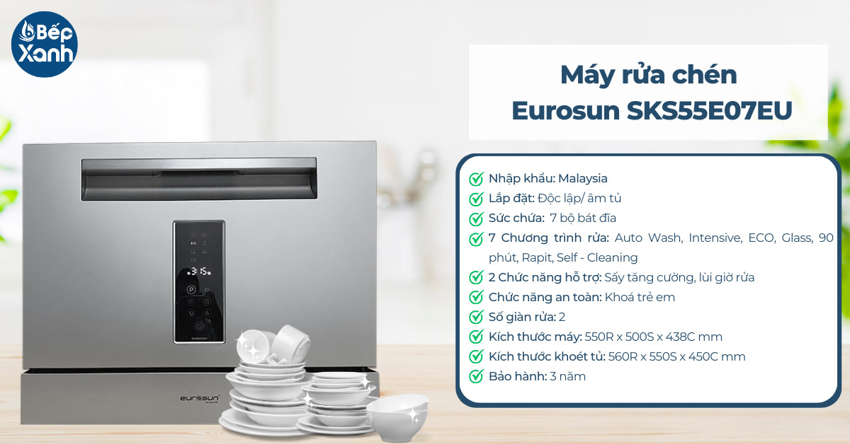 Máy rửa chén đĩa Eurosun SKS55E07EU