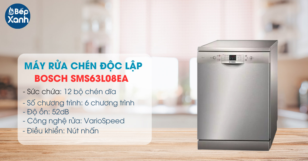 Máy rửa chén bát độc lập Series 6 Bosch SMS63L08EA