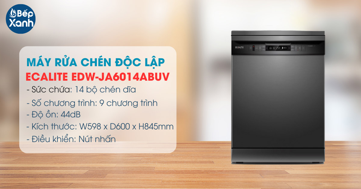 Máy rửa chén độc lập Ecalite EDW-JA6014ABUV 