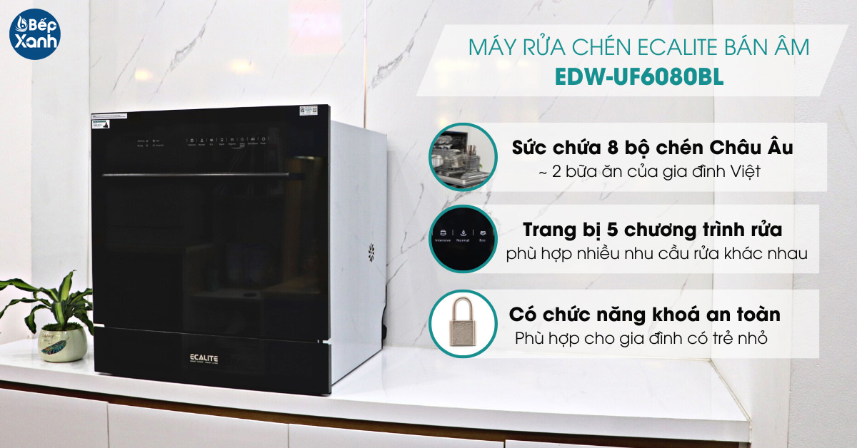 Máy rửa bát Ecalite EDW-UF6080BL