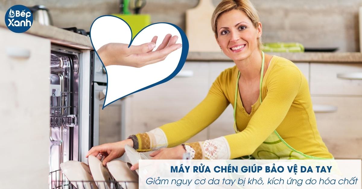 xài máy rửa chén sẽ không làm hại da tay